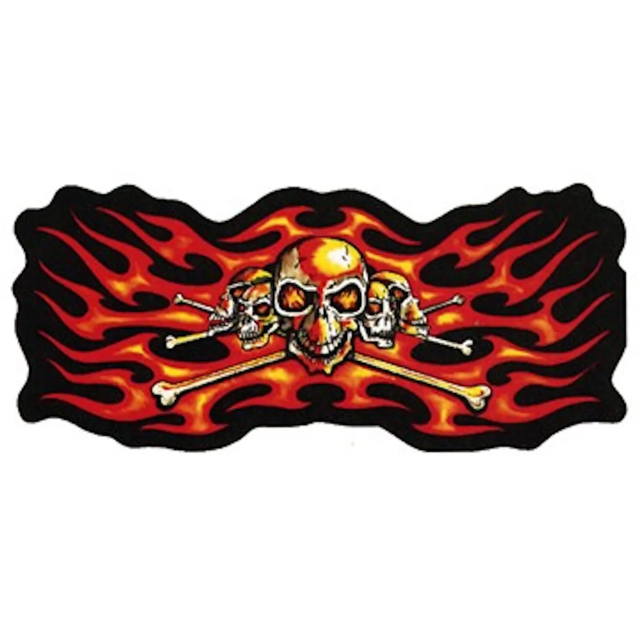 2" x 3.5" Purple Skeleton Heads With Flames Small Motorcycle Vest Patch