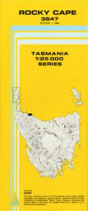 3647 Rocky Cape Topographic Map (1st Edition) by TasMap (1984)