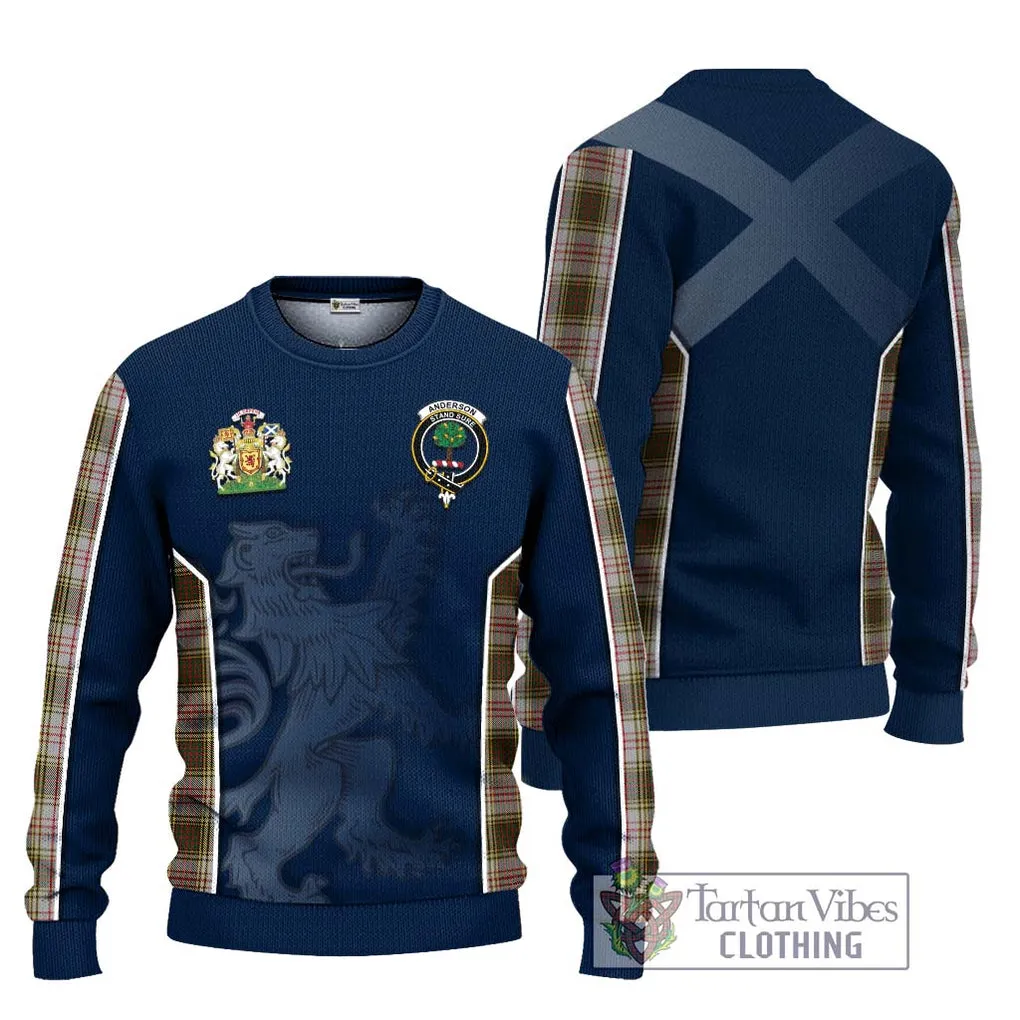 Anderson Dress Tartan Ugly Sweater with Family Crest and Lion Rampant Vibes Sport Style