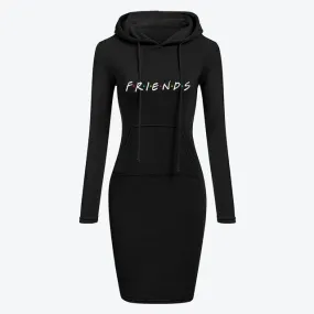 Autumn Winter Women Hoodies Sweatshirts Long-sleeved Dress