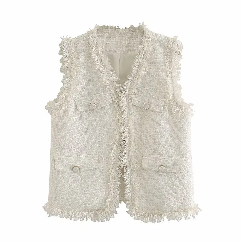 Autumn women's sleeveless V-neck knitted vest coat  1385