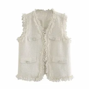 Autumn women's sleeveless V-neck knitted vest coat  1385