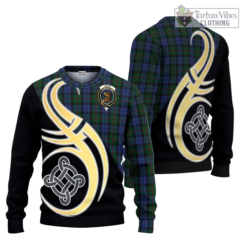 Baird Tartan Ugly Sweater with Family Crest and Celtic Symbol Style