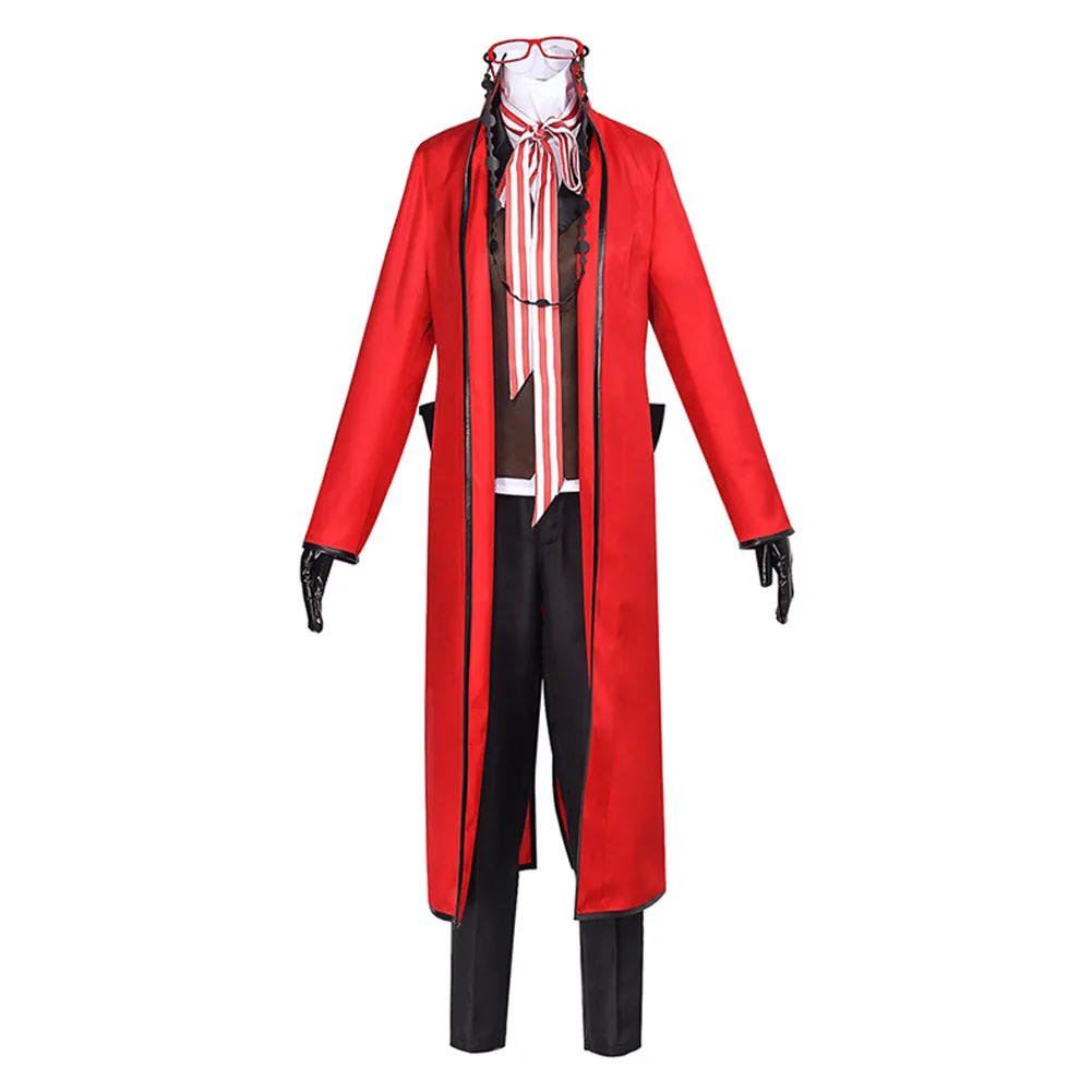 Black Butler Season 4: Public School Arc Ronald Knox Red Outfit Party Carnival Halloween Cosplay Costume