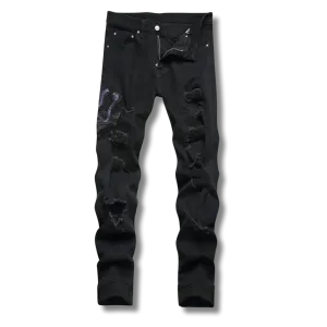 Black Python Jeans