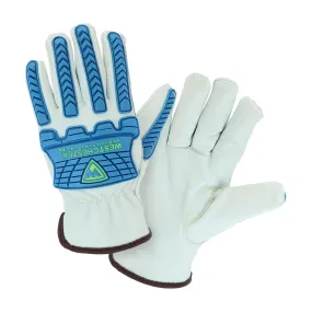 Boss 9120 Top Grain Sheepskin Leather with Impact Protection and Aramid Blend Lining Drivers Glove (1 Pair)