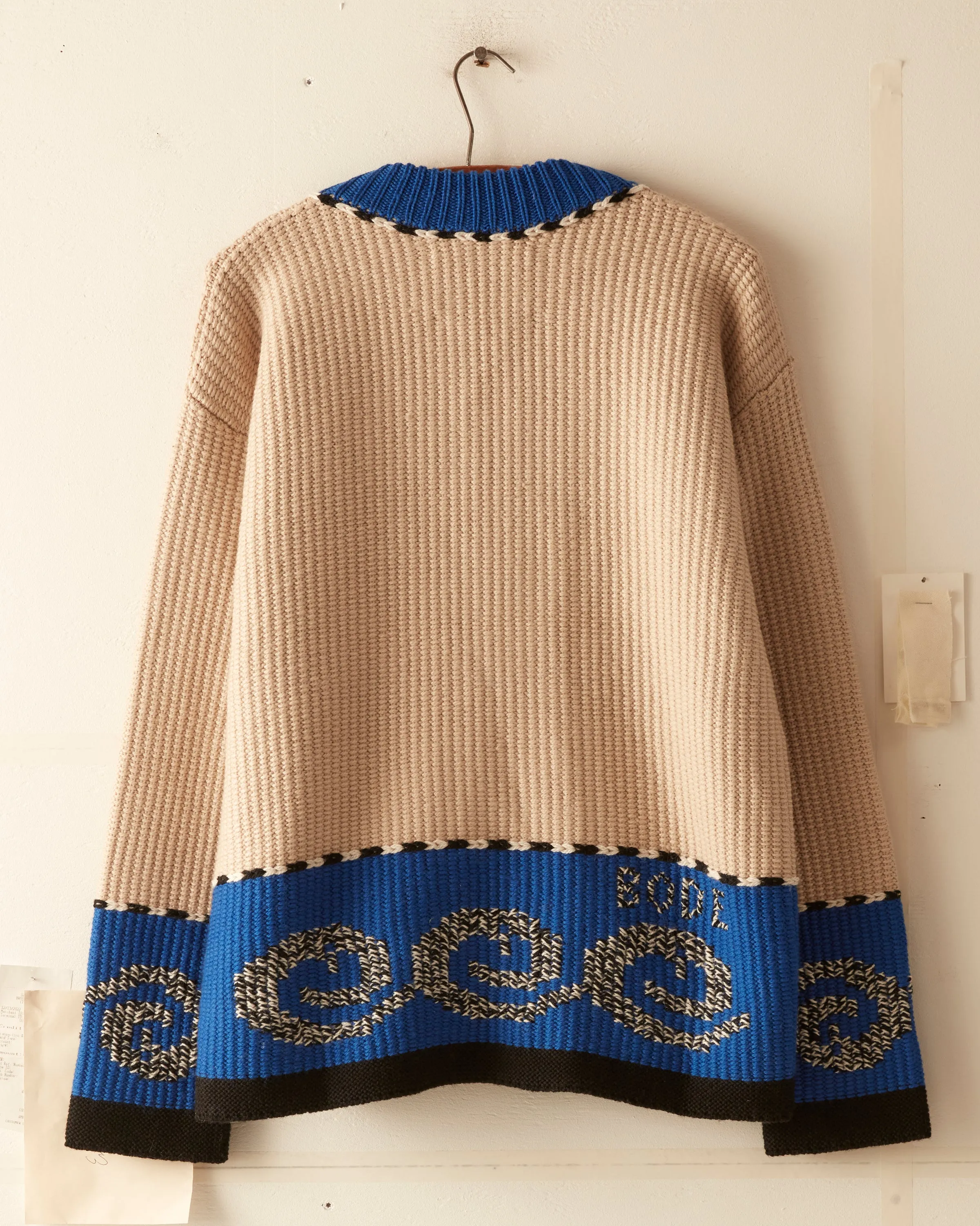 Cape Cod Cross Stitch Pullover - Tan