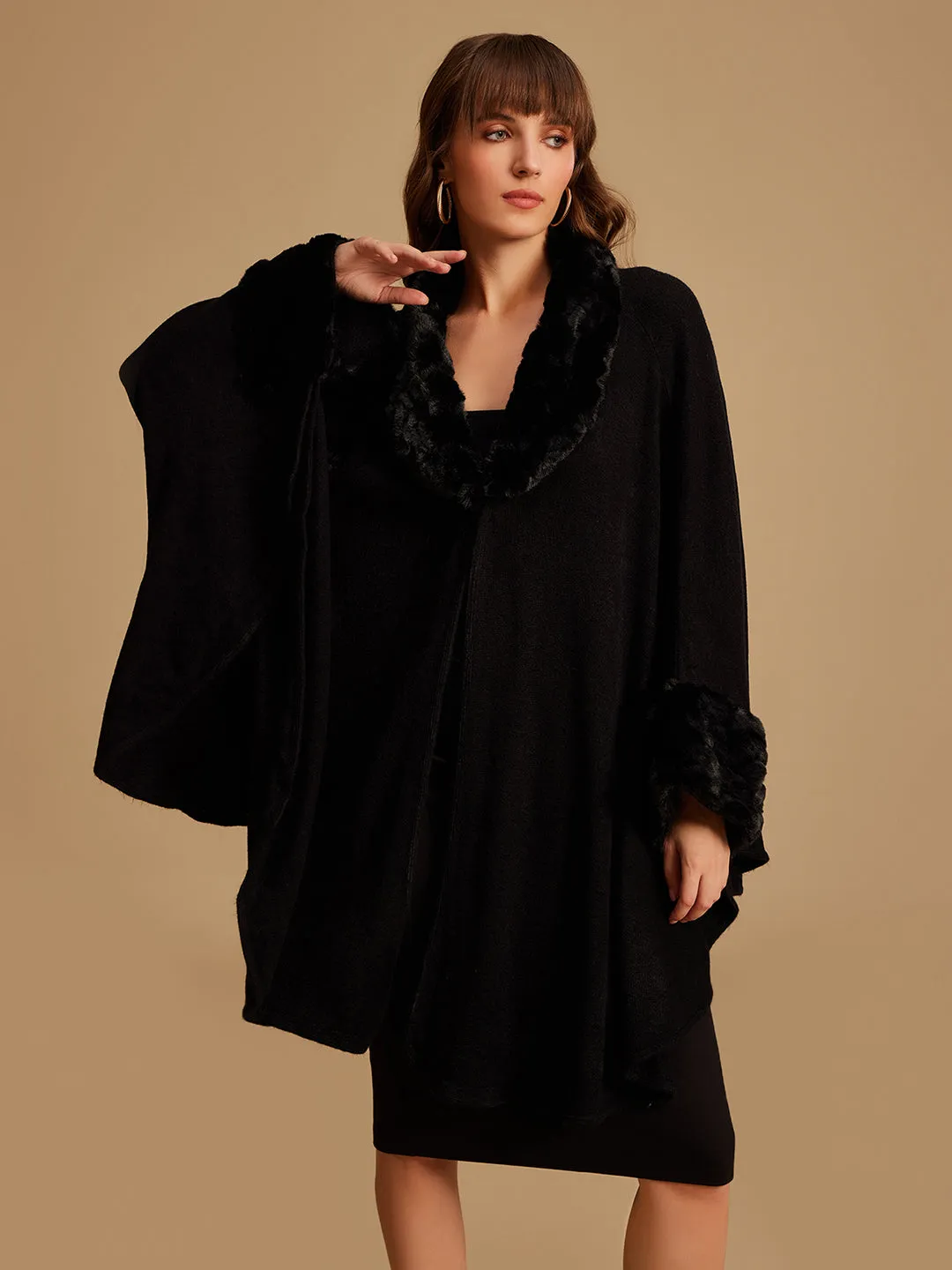 Cape With Fur Detail