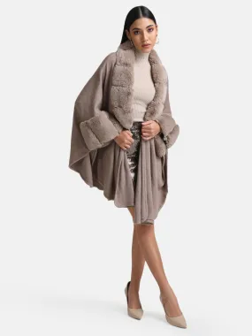 Cape With Textured Fur Detail