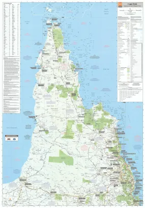 Cape York Hema 700 x 1000mm Laminated Wall Map