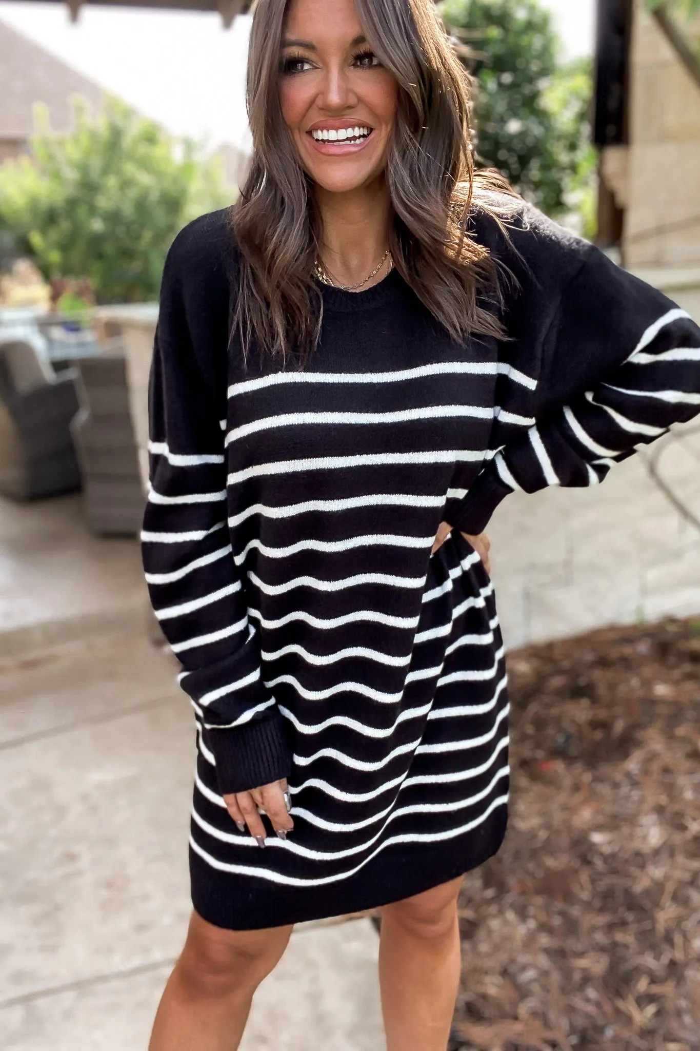 Casually Chic Striped Sweater Dress