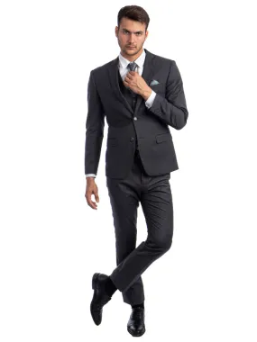 Charcoal Grey 3 Piece Suit - Modern Fit