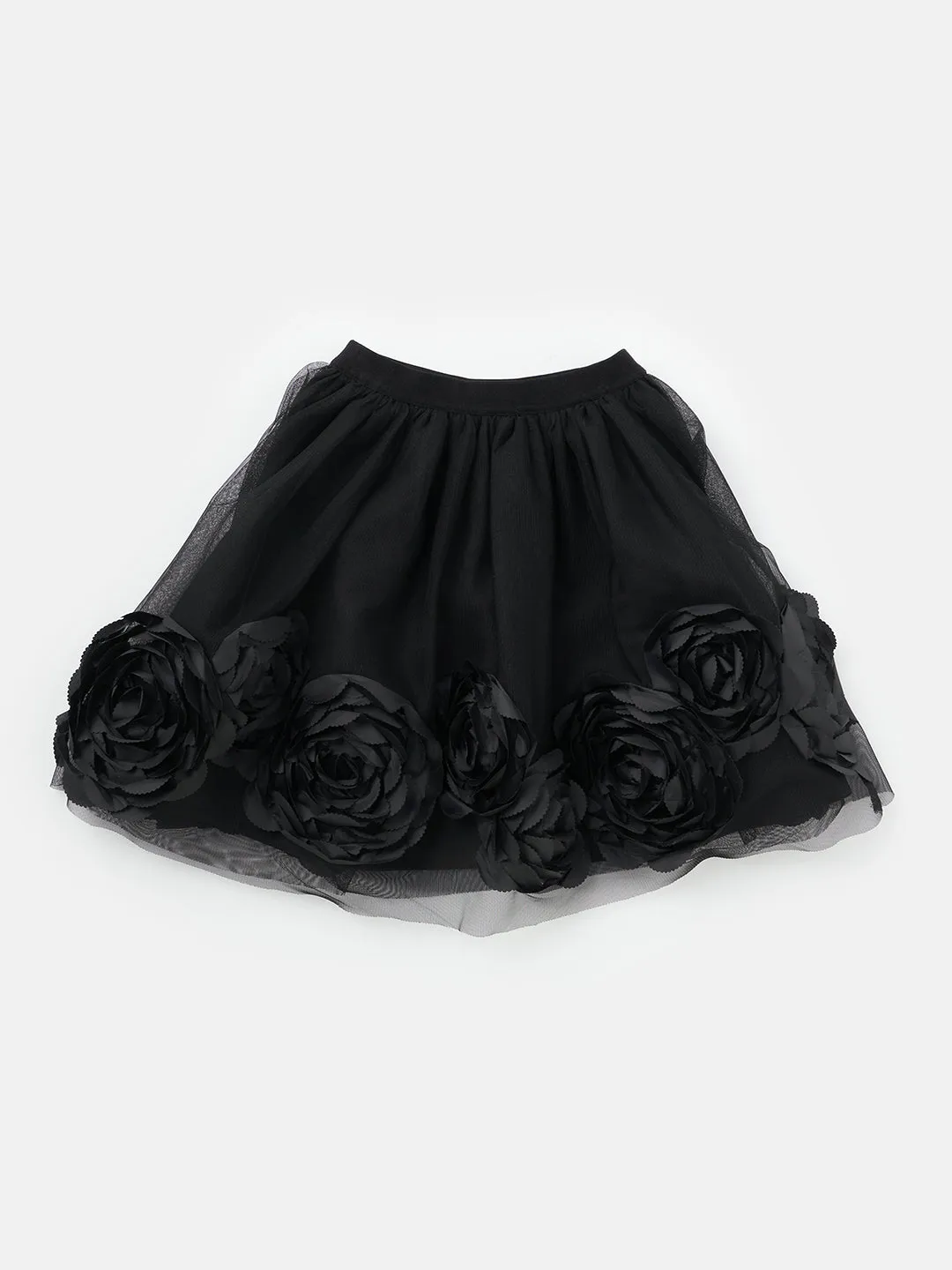 Collette Black Rose Corsage Skirt