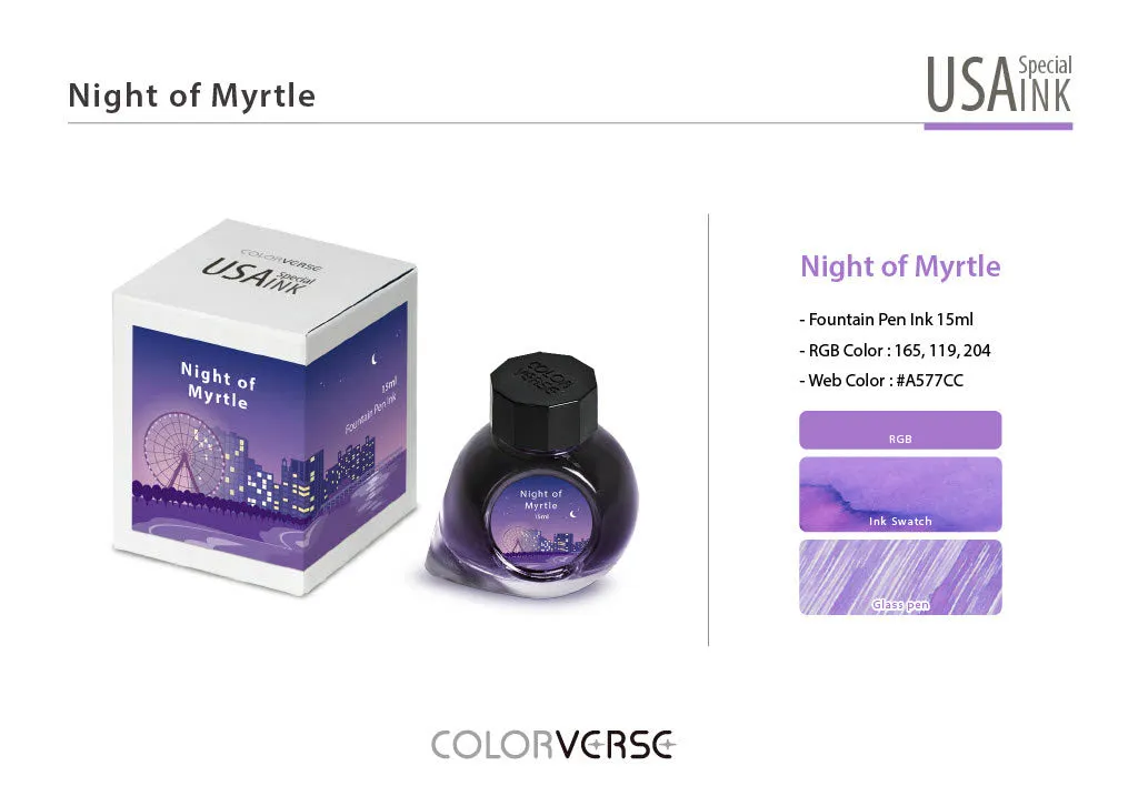 Colorverse USA Special Bottled Ink in South Carolina (Night of Myrtle) - 15mL