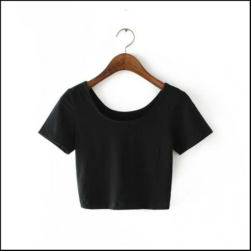 Crop Top Ladies Short Sleeve T Shirt