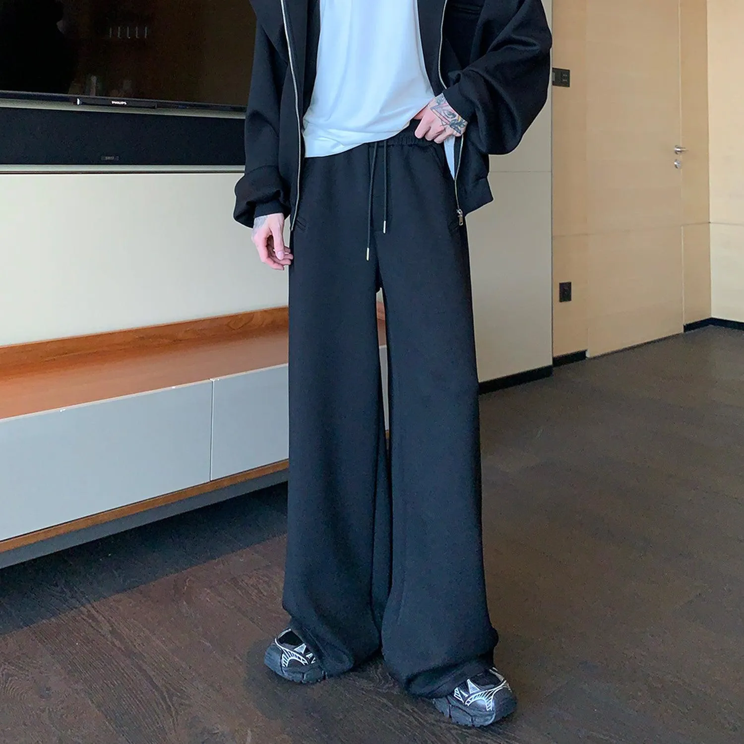 Cui Solid Color Drawstring Sweatpants