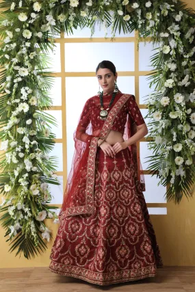 Designer Maroon Lehenga Choli For Women With Heavy Sequence Embroidery Work Wedding Wear Party Wear, Lehenga Choli