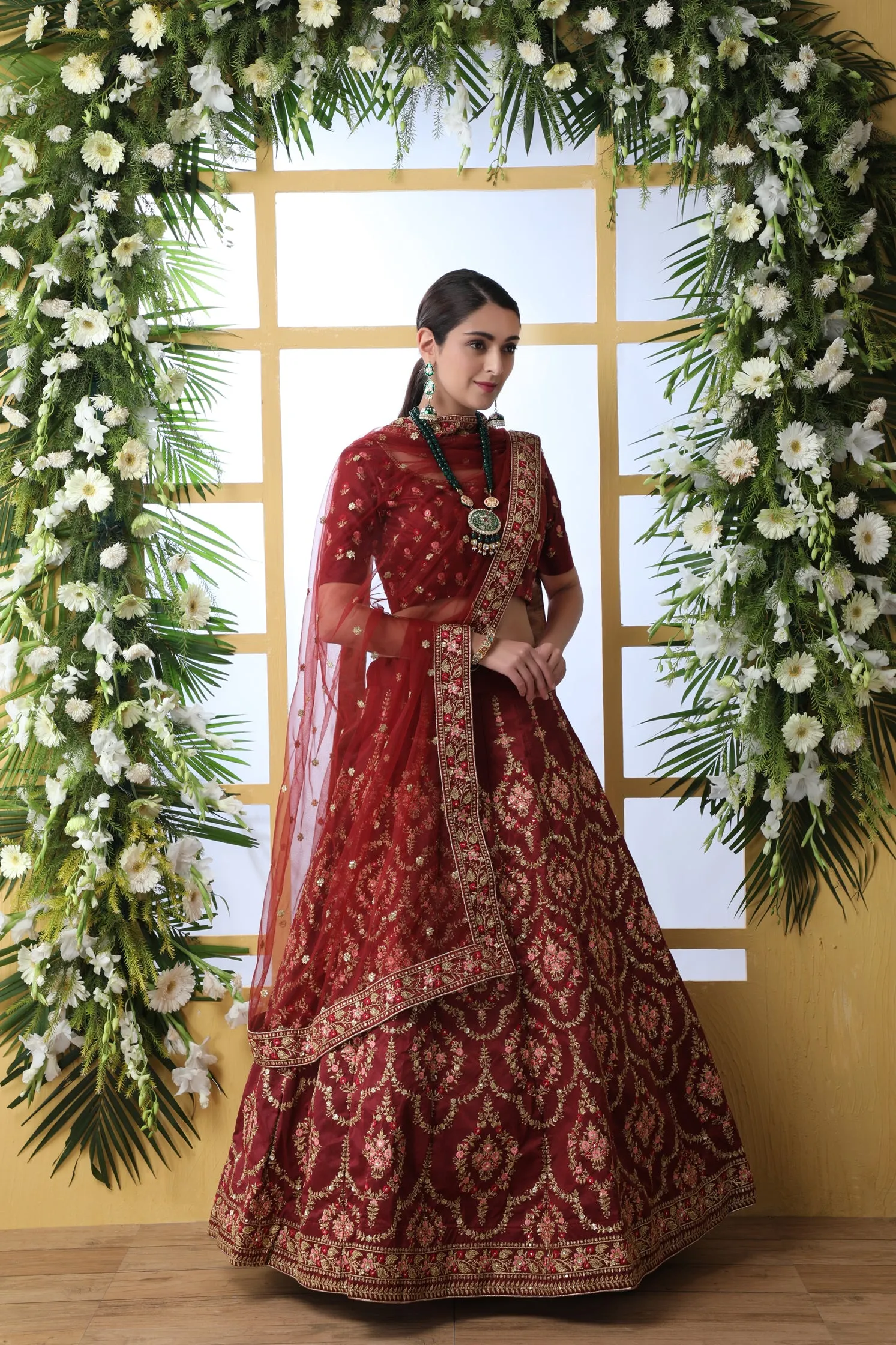 Designer Maroon Lehenga Choli For Women With Heavy Sequence Embroidery Work Wedding Wear Party Wear, Lehenga Choli