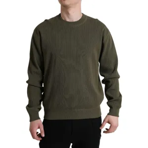 Dolce & Gabbana Elegant Green Crew Neck Cotton Sweater