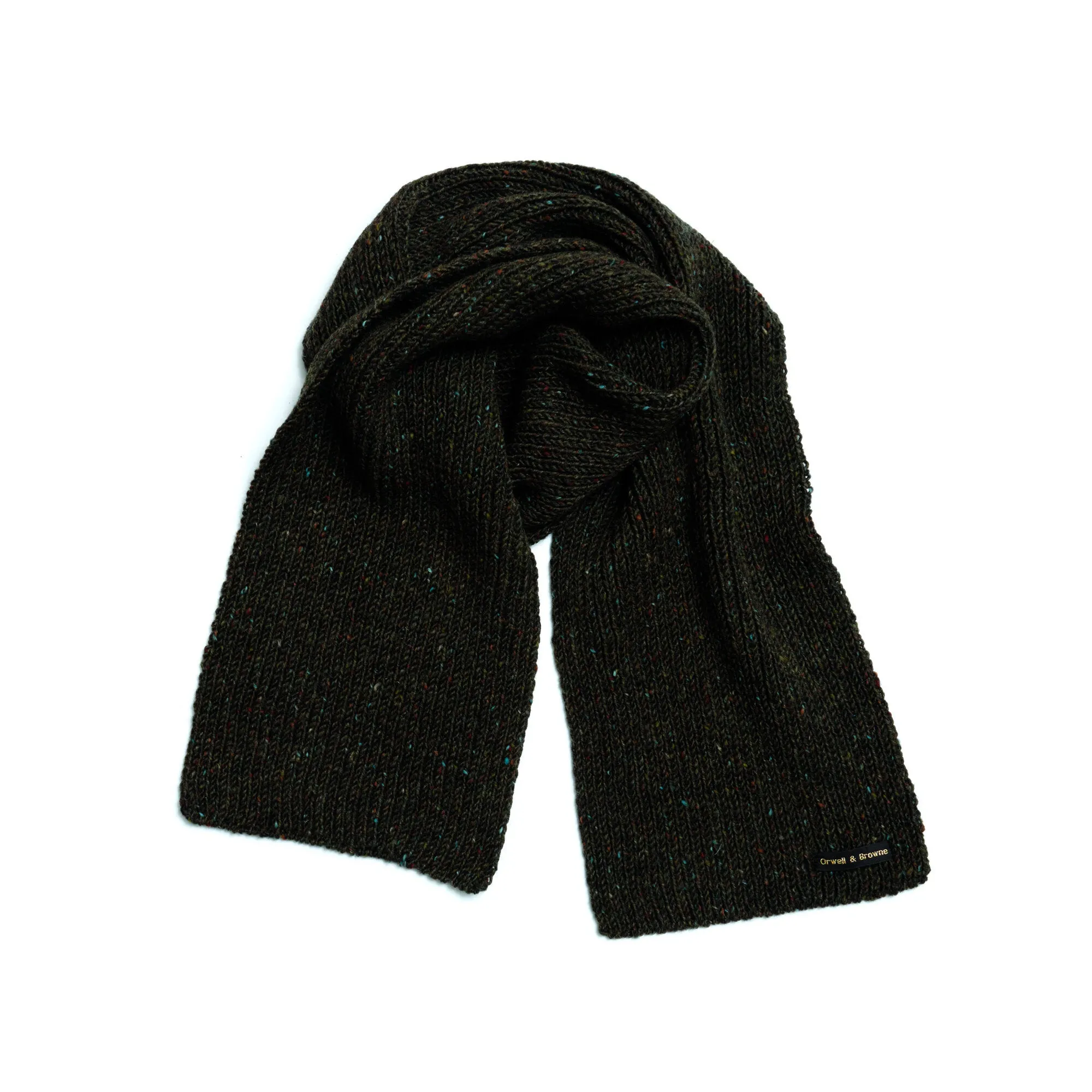 Donegal Tweed Wool Knit Scarf