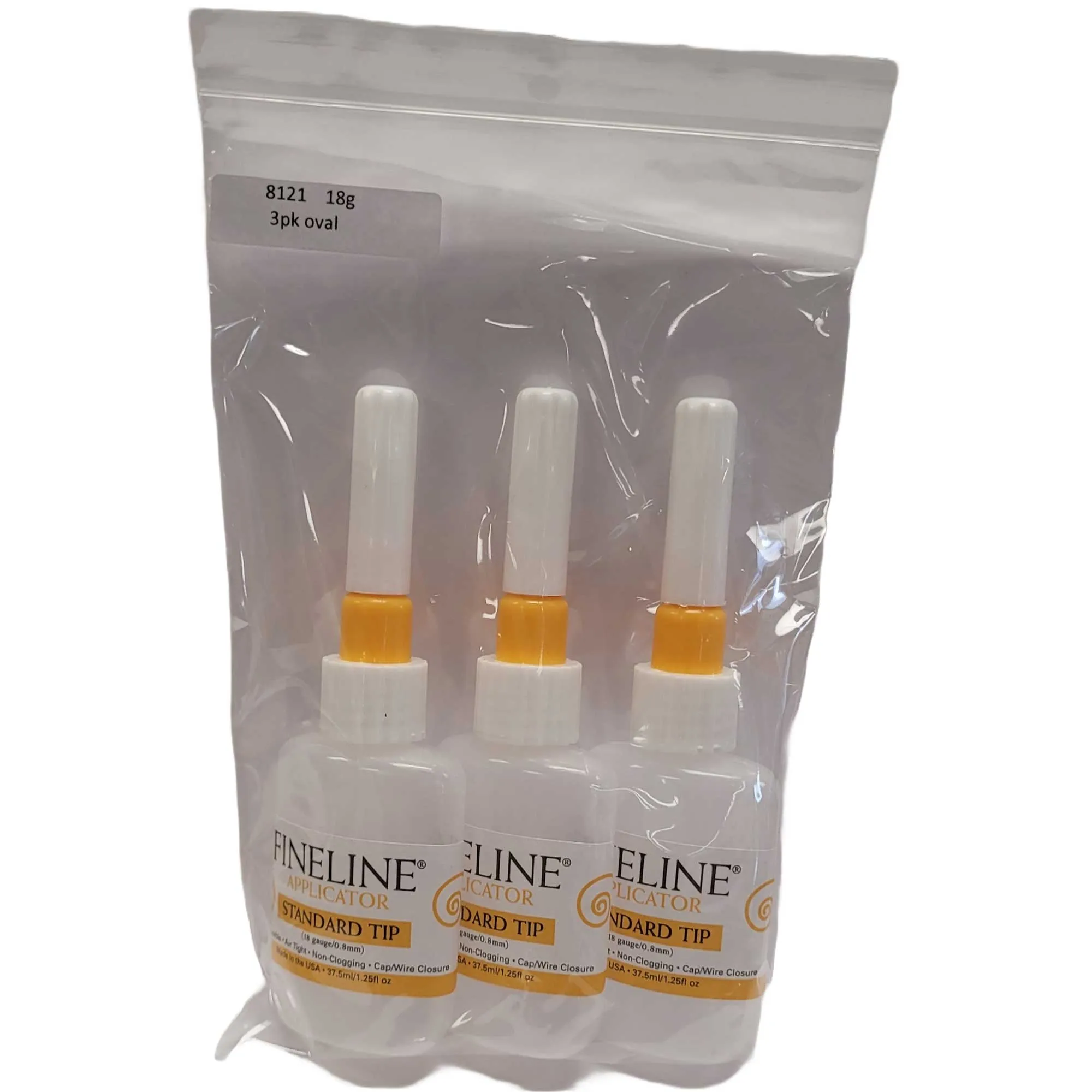 Fineline Slip/Underglaze Oval Bottle Applicator, 3 Pack - 18 ga Tip