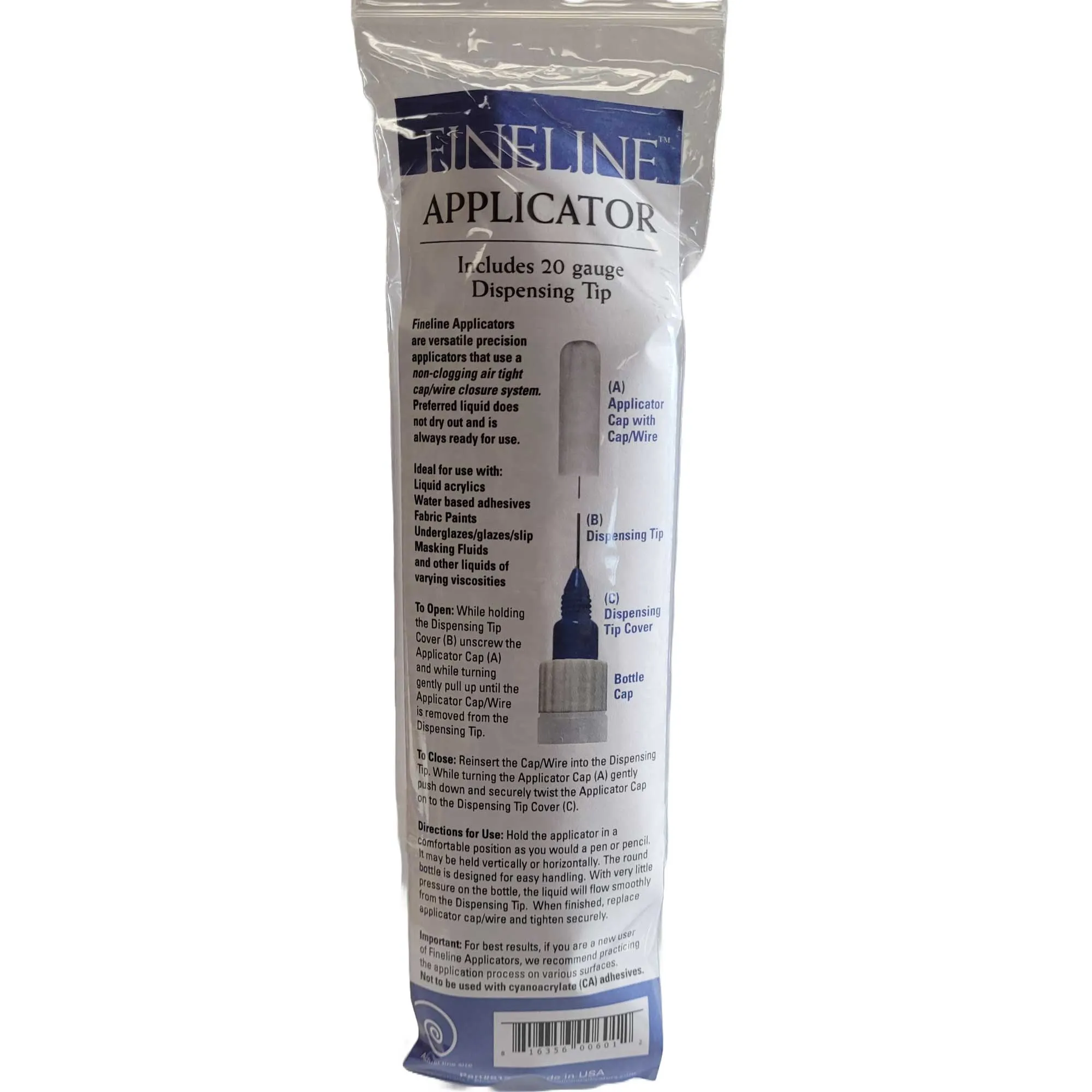 Fineline Slip/Underglaze Tube Applicator, 3 Pack - 20 ga Tip