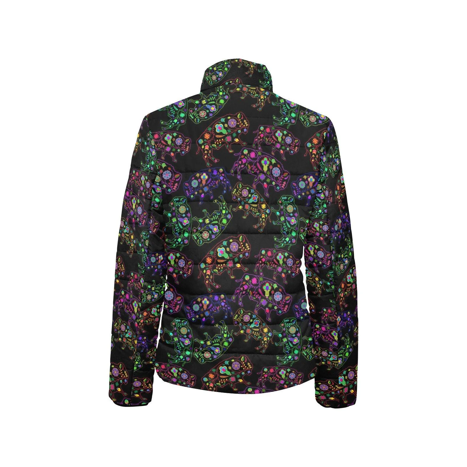 Floral Buffalo Women's Stand Collar Padded Jacket