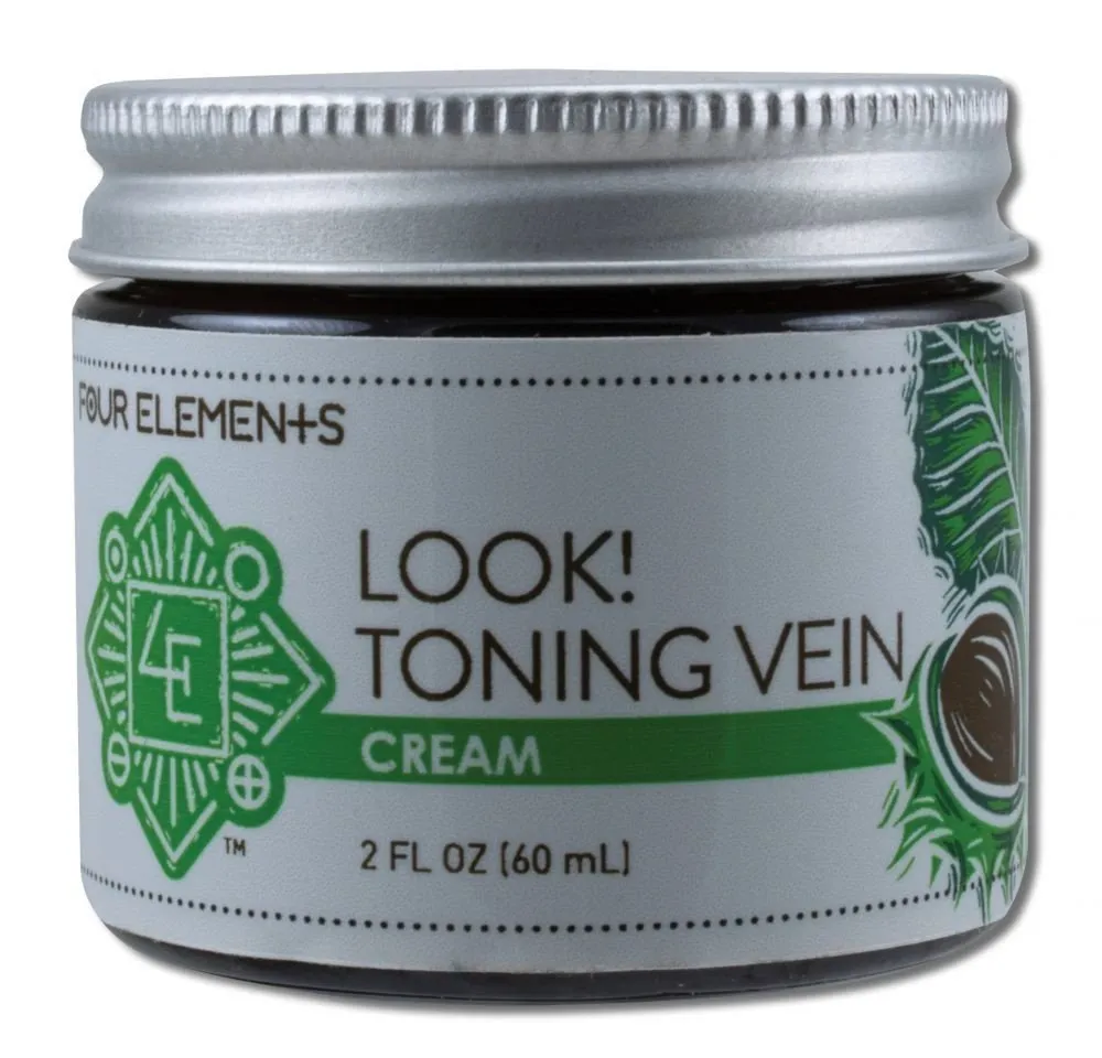 Four Elements Organic Herbals Look! Vein Toning Cream 2 oz Cream