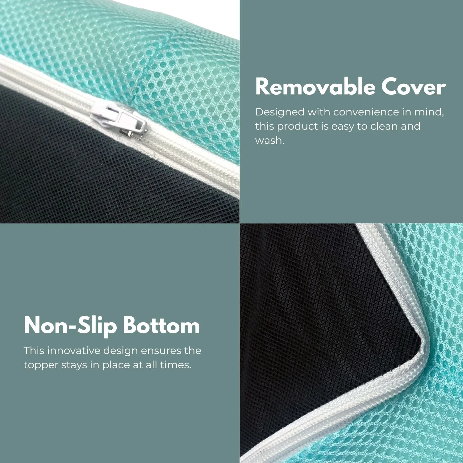 Gel Infused Dual Layer Mattress Topper 2-Inch, Non-Slip, Twin, GOMINIMO