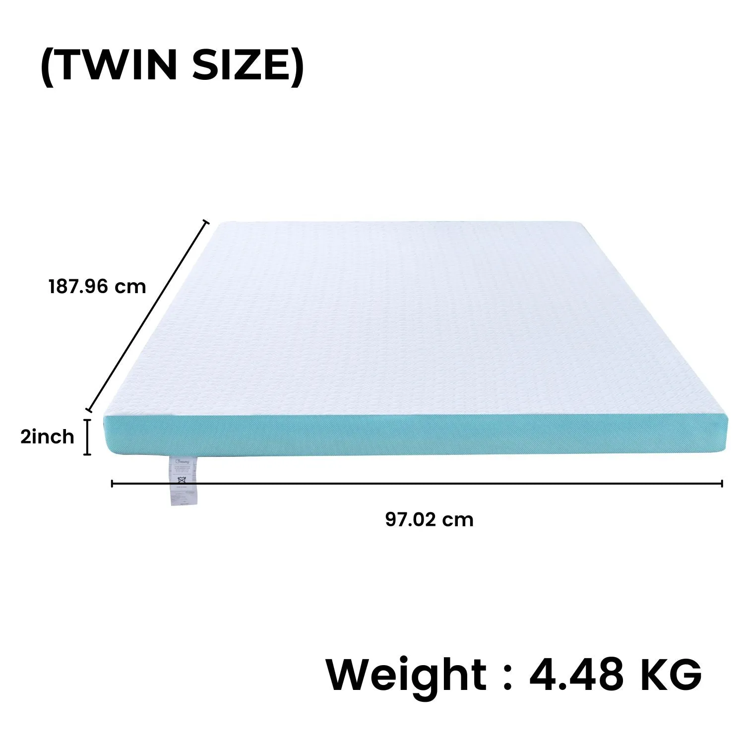 Gel Infused Dual Layer Mattress Topper 2-Inch, Non-Slip, Twin, GOMINIMO