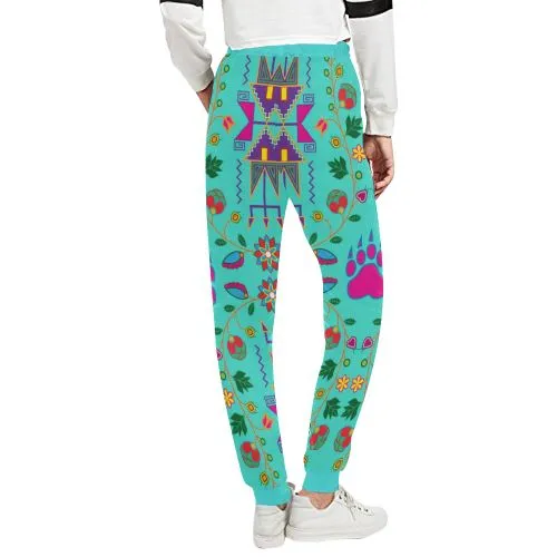 Geometric Floral Fall-Sky Women's Sweatpants