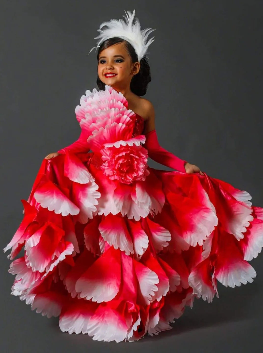 Girls Deluxe Pink Spanish Flamenco Dancer Costume