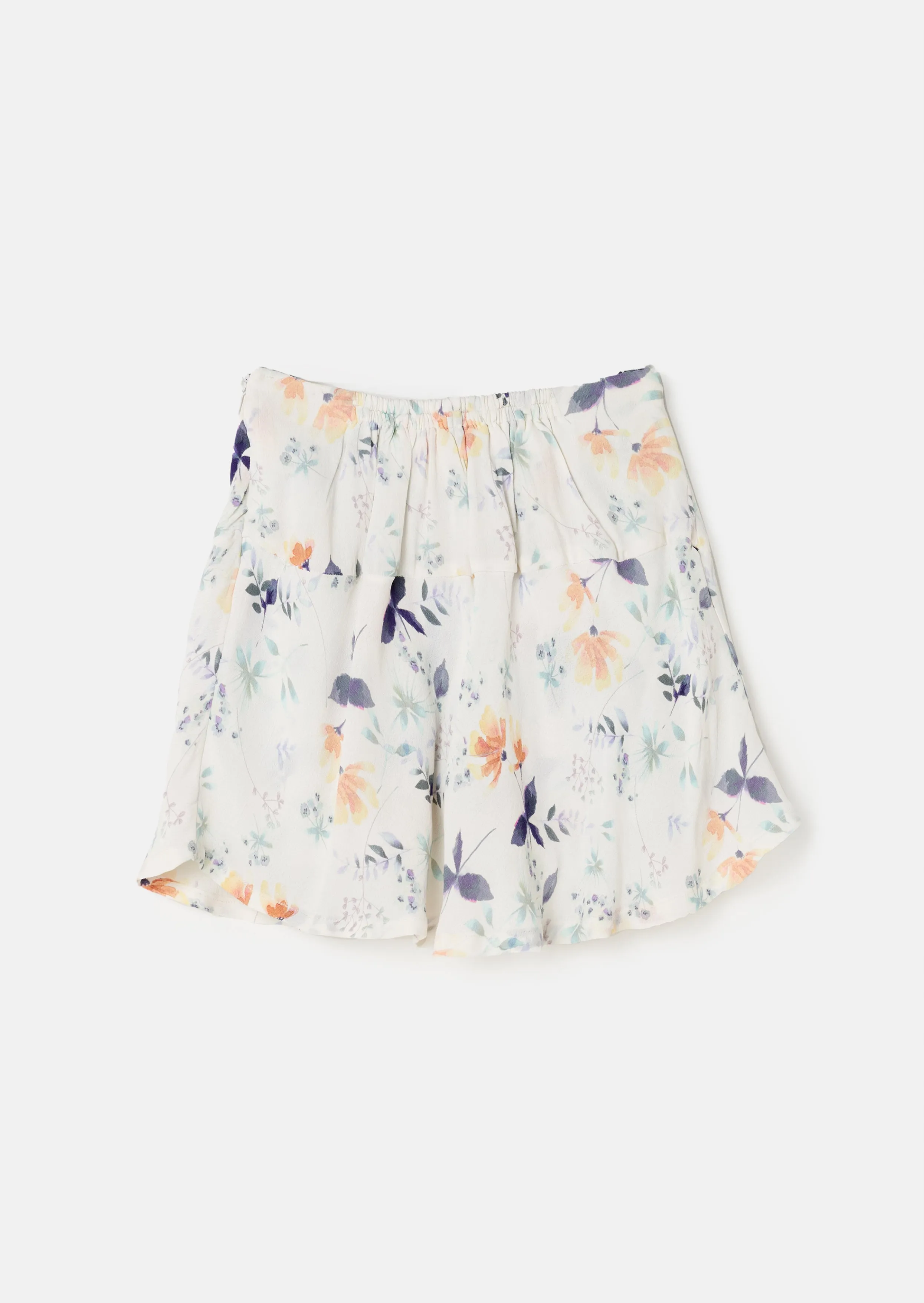 Girls Floral Printed Blue Skirt