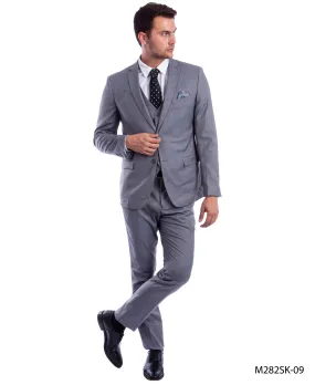 Gray 3 PC Solid Suit - Slim Fit