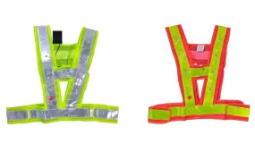 Green/Red LED Reflective Safety Vest (Free Size,16 Led Without Logo) | Model: VEST-