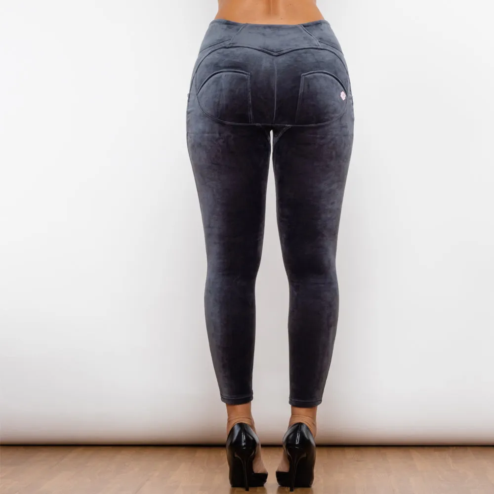 Grey Chenille High Waist Lifting Leggings