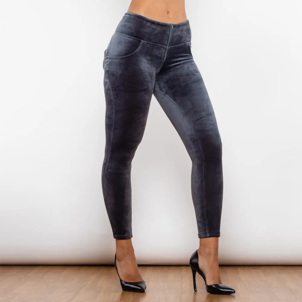 Grey Chenille High Waist Lifting Leggings