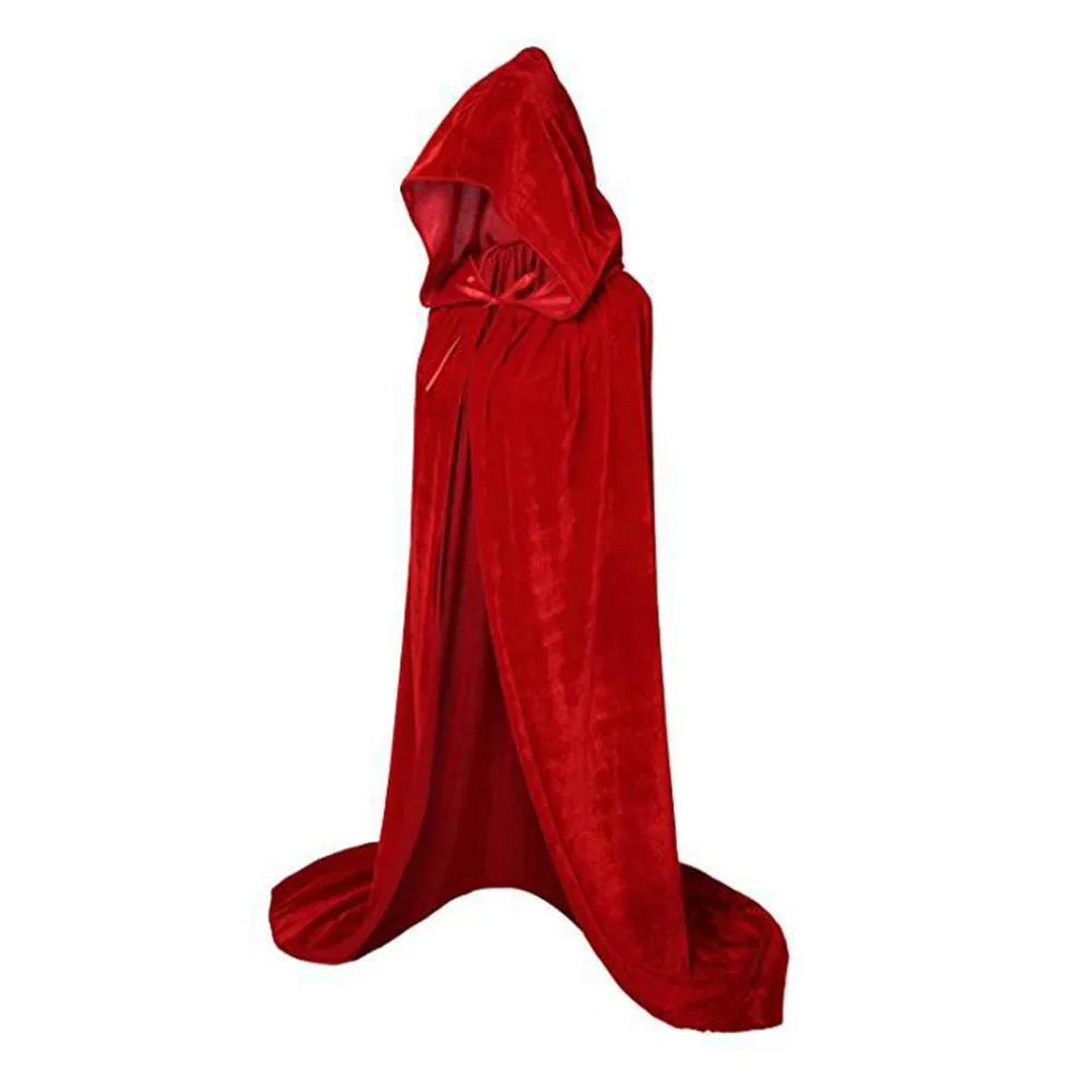 🎃🎃Halloween Velvet Cloak Cape Hooded Medieval