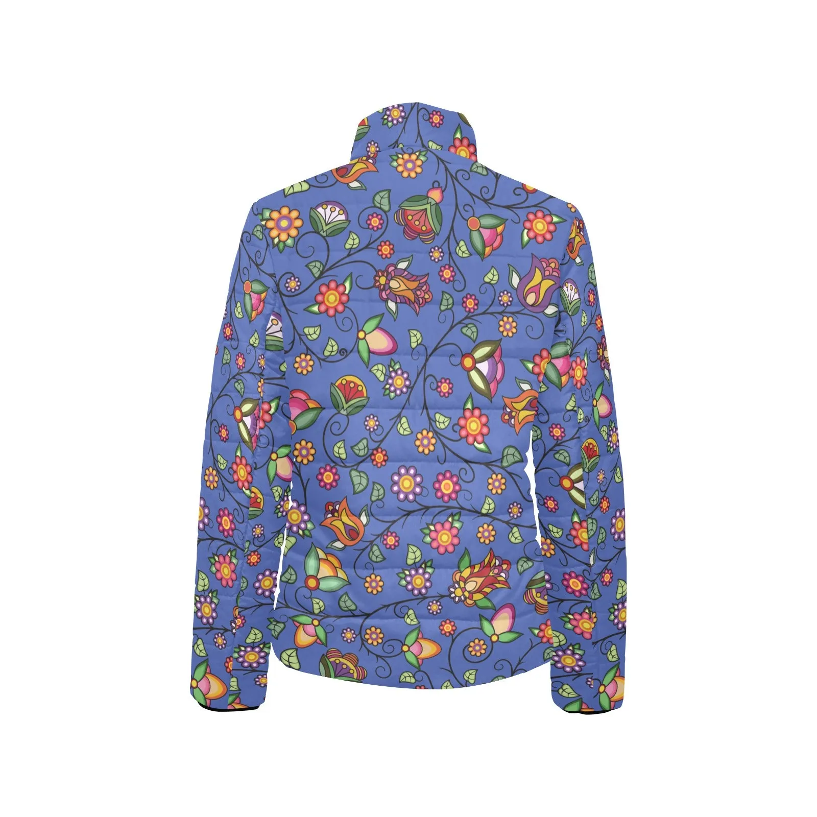 Heartbeat Petals Blue Women's Padded Jacket