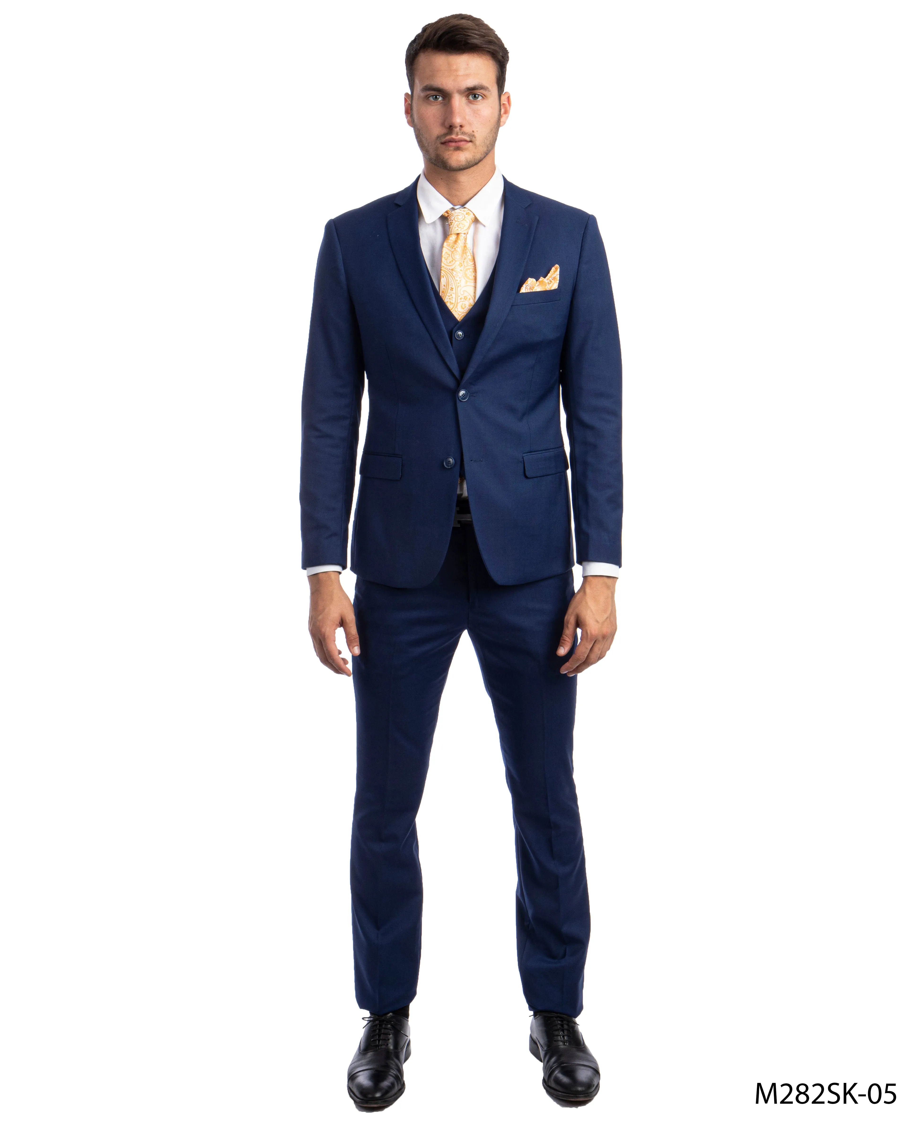 Indigo 3 PC Solid Suit - Slim Fit