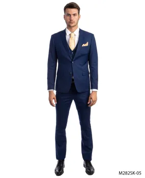 Indigo 3 PC Solid Suit - Slim Fit