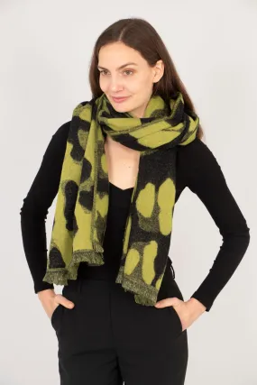 Jamie Heavyweight Scarf - Lime, Leopard