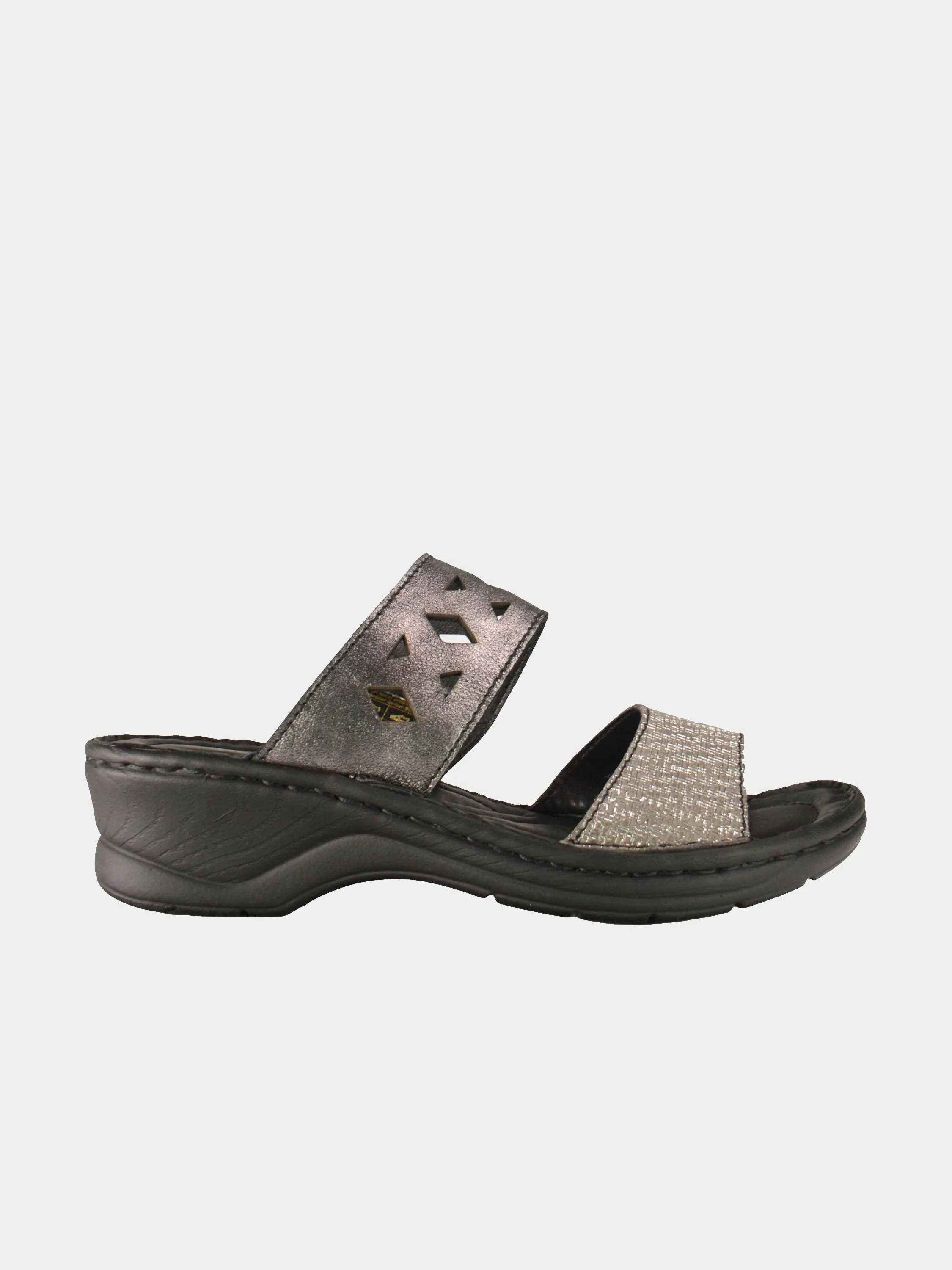 Josef Seibel Harlequin Cut Slider Leather Sandals