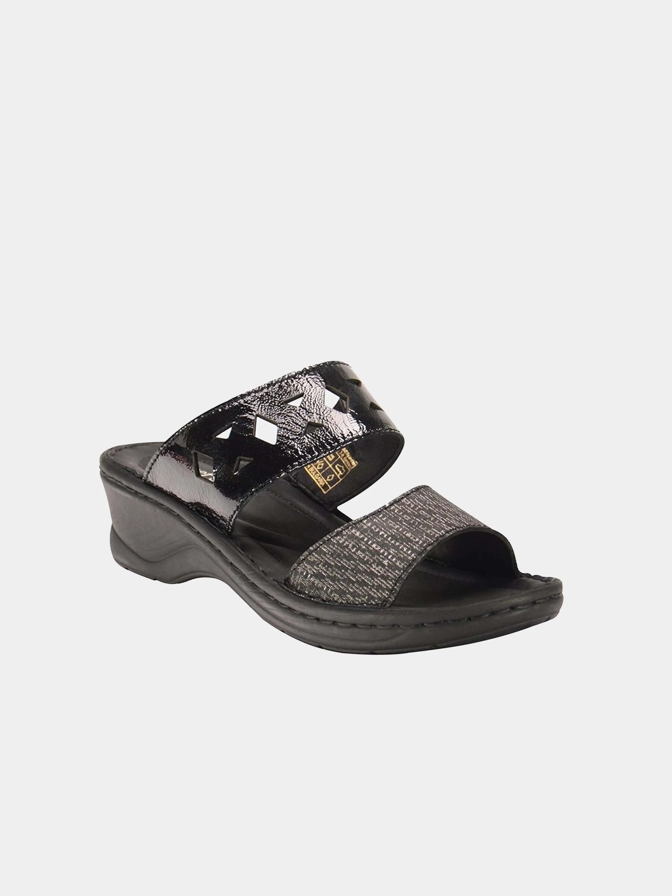 Josef Seibel Harlequin Cut Slider Leather Sandals