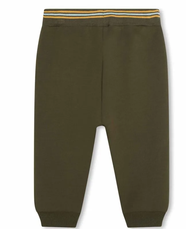 Khaki Contrast Waist Sweatpants