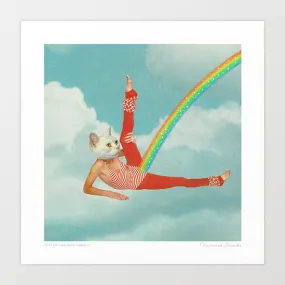 'Kitty's rainbow workout' Art Print by Vertigo Artography