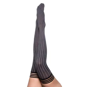 Kixies Annabelle Pinstripe Thigh-High Grey Size A