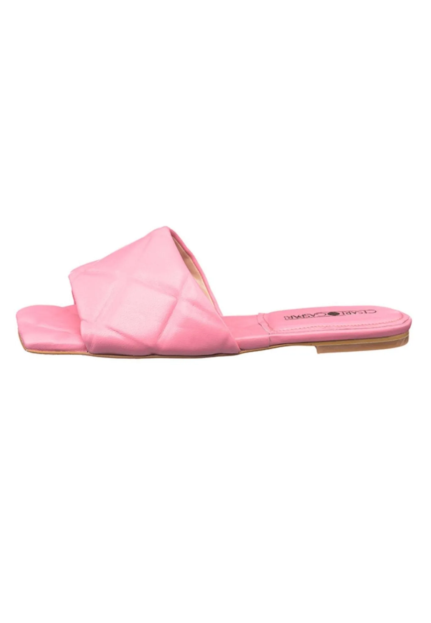 Leather Slip On Sandals - Pink