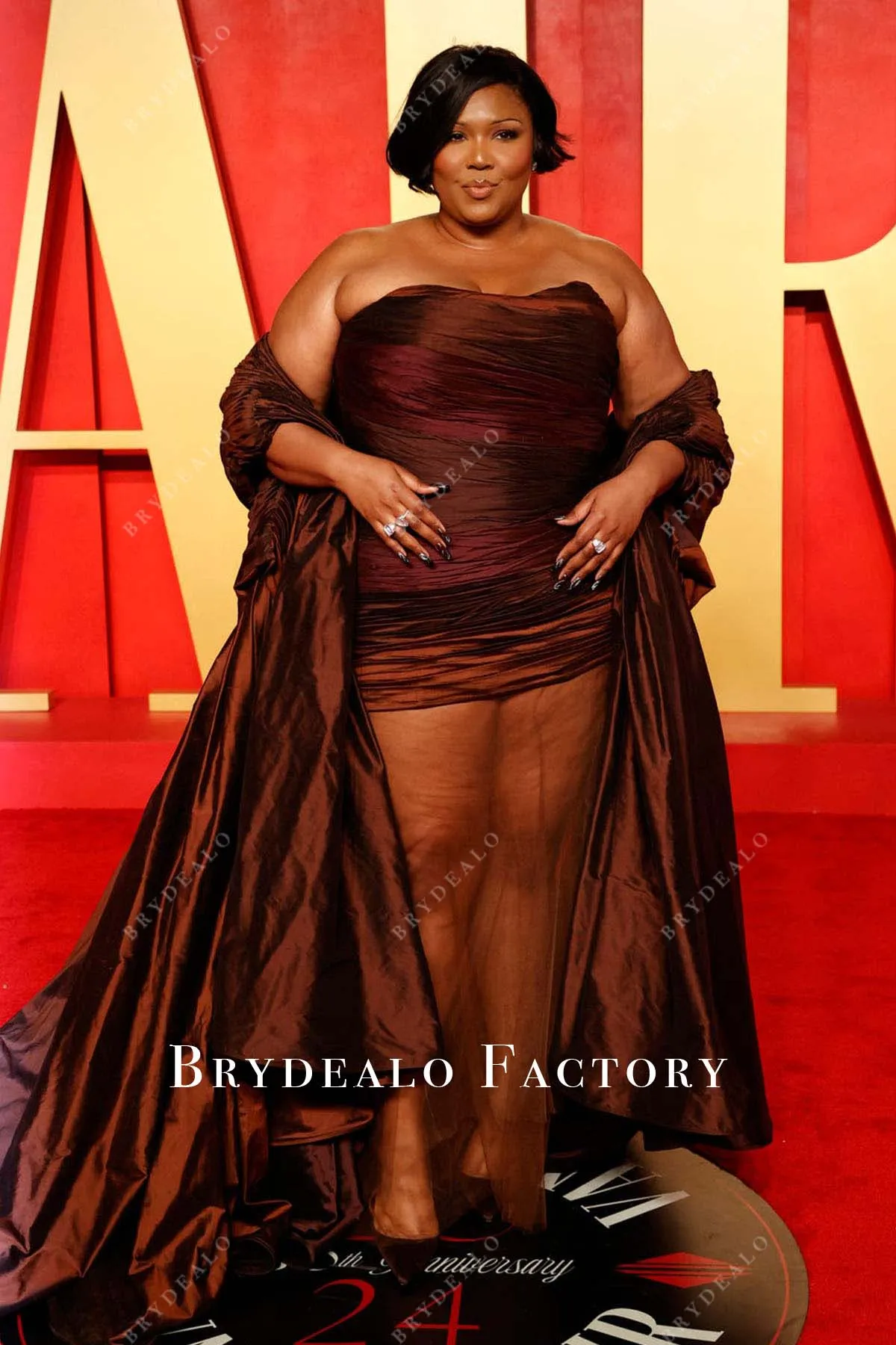 Lizzo Plus Size Strapless 2024 Oscars After Party Dress