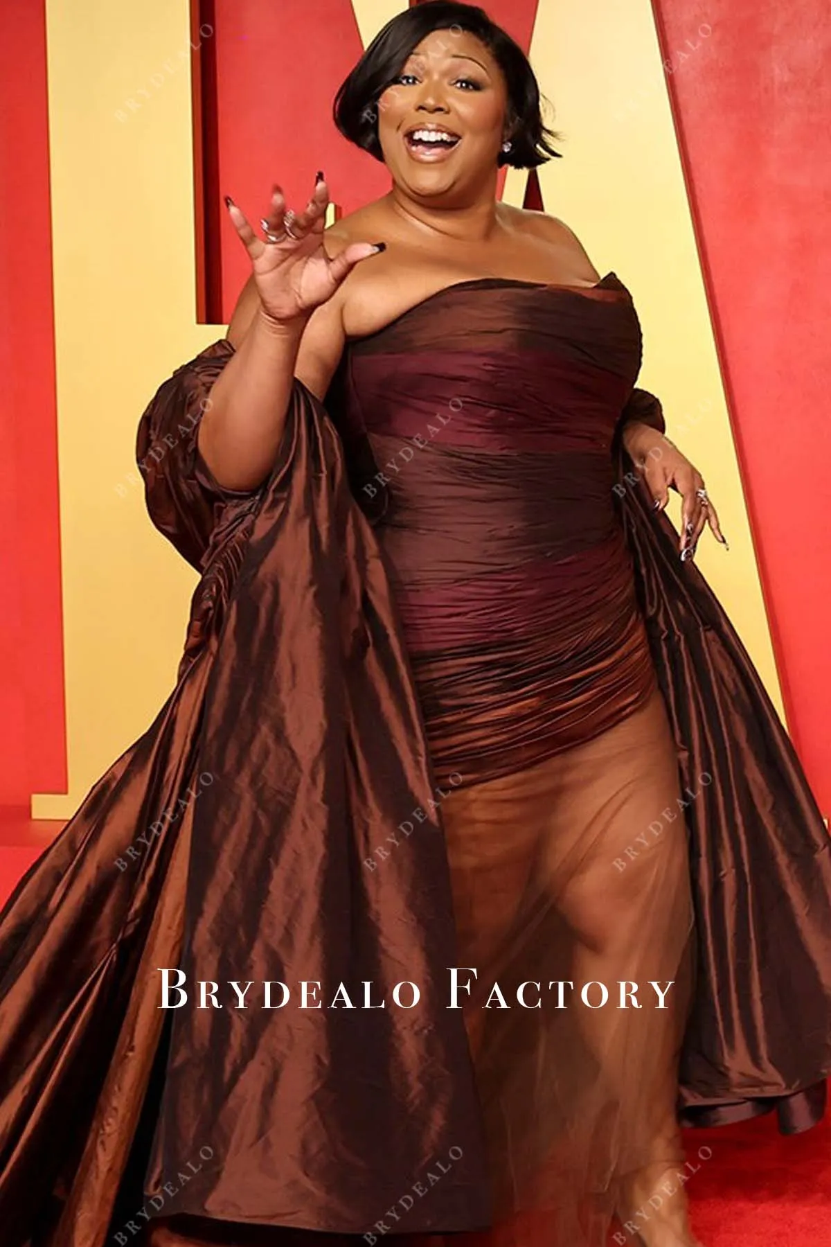 Lizzo Plus Size Strapless 2024 Oscars After Party Dress